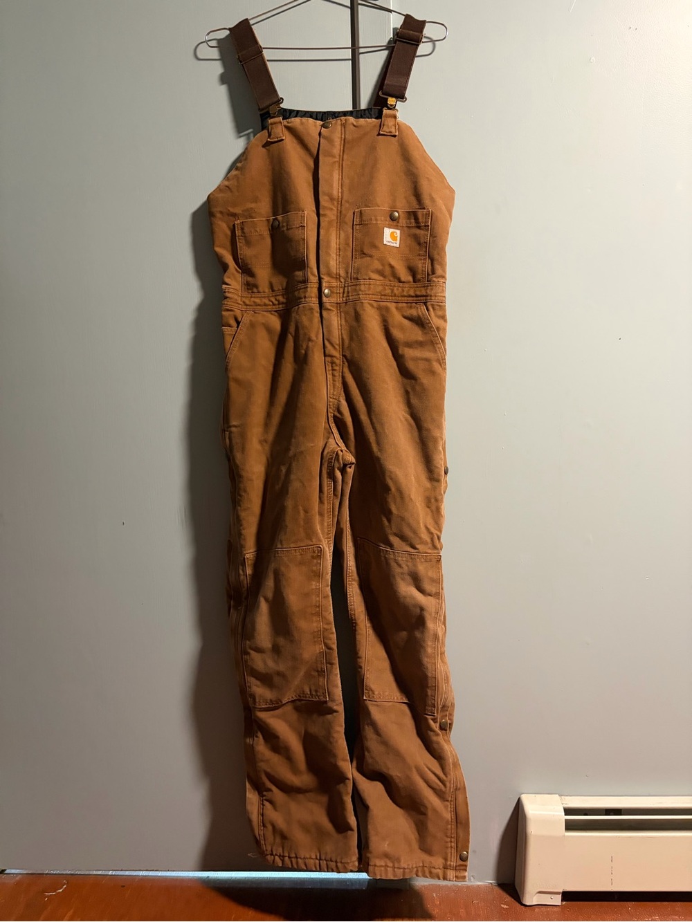 Carhartt women’s Brown Bib Overalls with Adjustable Straps